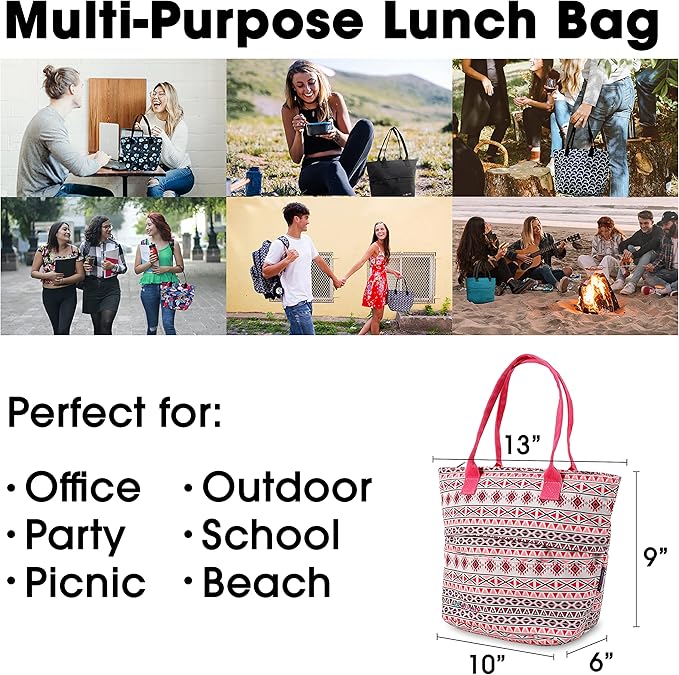 J World New York Lola Tote Bag Insulated Lunch-Box for Women, Skandi Pink, One Size