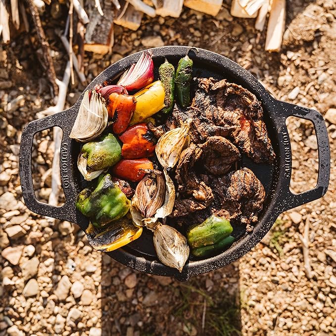 Solo Stove Ranger Griddle + Hub, Cast Iron Cookware with Stainless steel Hub for 6.5” Elevation, Addition to Ranger fire pit, Weight: 14.5lbs, Cooking surface diameter 14.25"