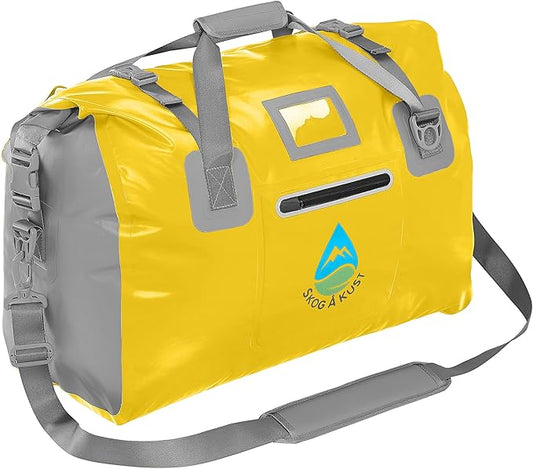 Skog Å Kust Duffelsak Heavy Duty Waterproof Duffel - Gear Bag for Sports, Travel, & More - 60L Yellow