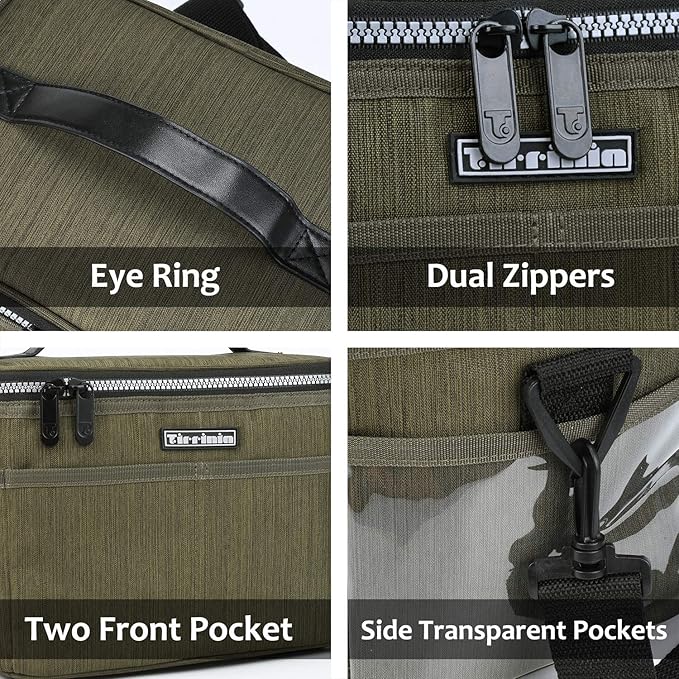 Tirrinia Insulated Lunch Box for Women Men, Leakproof Reusable Lunch Bag Containers for Adult,Working,Office,Lunch Soft Cooler Bag Tote for Picnic Hiking Beach,Olive