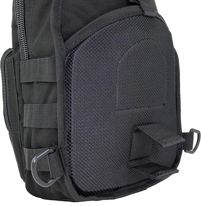 LINE2design First Aid Sling Backpack - EMS Equipment Emergency Medical Supplies Tactical Range Shoulder Molle Bag - Heavy Duty Sports Outdoor Rescue Pack - Perfect for Camping Hiking Trekking - Black