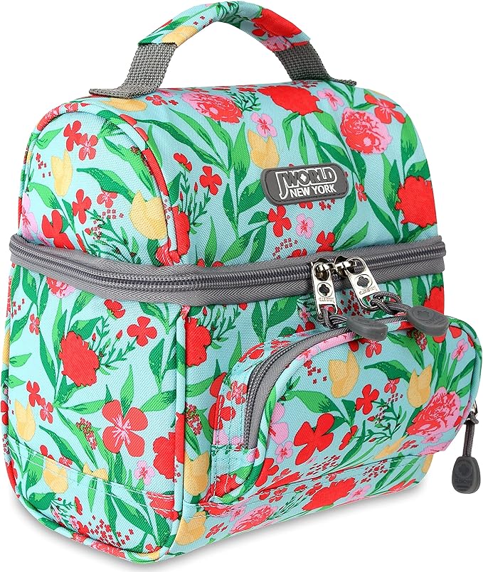 J World Corey Kids Lunch Bag. Insulated Lunch-Box for Girls, Women, Flora