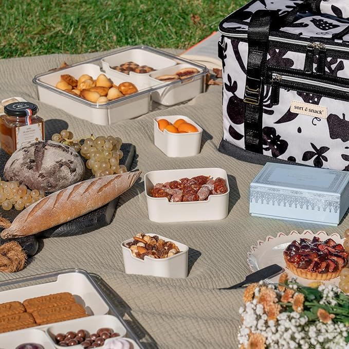 Sort & Snack Travel Cooler Bag - Fits up to 3 Sort & Snack Snacklebox - Perfect Insulated Soft Cooler Bags Collapsible Coolers for Travel and Road Trip Essentials for Adults