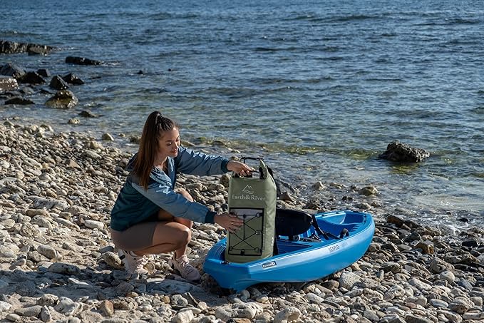 EARTH&RIVER Premium Dry Bag Backpack, Extra Thick, Protection for All Water Activities & Camping, Floating Lightweight Dry Bag with Inside Pocket Storage & IPX8 Waterproof Phone Case (Army Green, 40L)