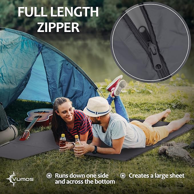Sleeping Bag Liner and Camping Sheet – Silk Like Material for Travel - Has Full Length Zipper
