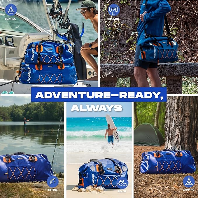 KRONOX Waterproof Duffel Bag Large - Heavy-Duty Drybag Waterproof Bags for Boating. Ideal as a Boat Bag, Camping Duffle Bag and Waterproof Luggage