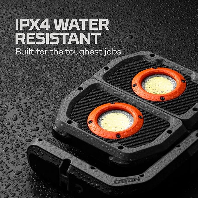 NEBO OMNI 3K Rechargeable Work Light | 3000 Lumens COB, 6 Light Modes, Rotating Magnetic Handles, Built-In Power Bank, Water Resistant, Portable Camping Lantern, Includes USB-C Charging Cable