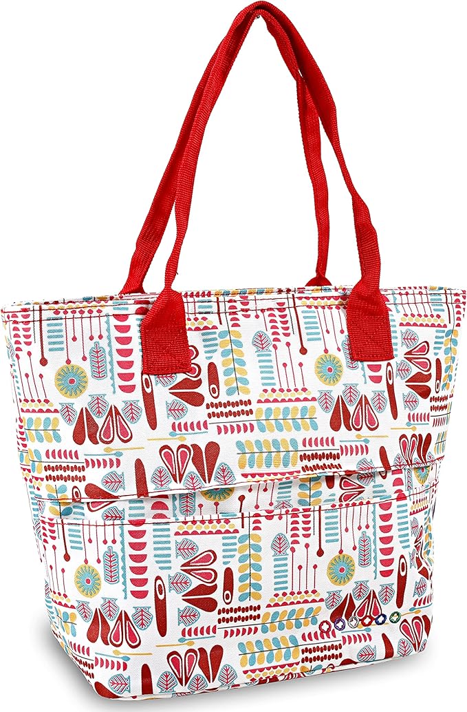J World Lola Lunch Tote Bag. Cute Insulated Lunch-Box for Women & Teen Girls, Heart Factory