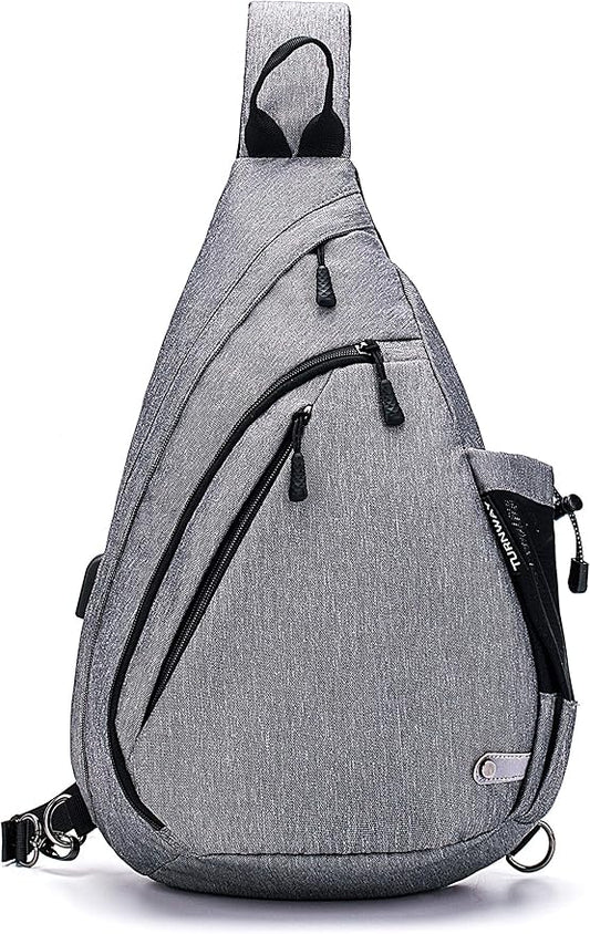 Water-Proof Sling bag/Crossbody Backpack/Shoulder Bag with USB Charging Port for Travel, Hiking, Cycling, Camping