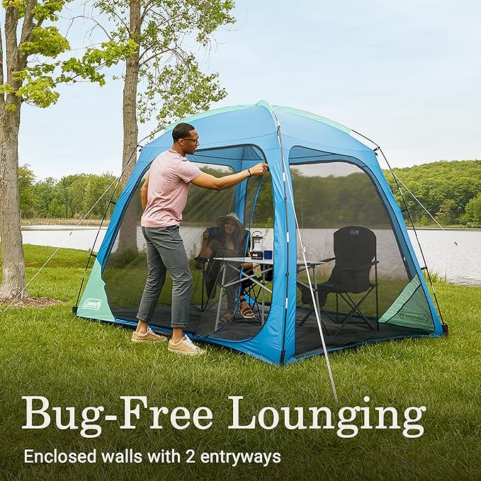 Coleman Skyshade Screen Dome Canopy Tent, 8x8/10x10ft Portable Screen Shelter with Easy Setup for Bug-Free Lounging, Great for Beach, Yard, Picnic, Park, Camping, & More