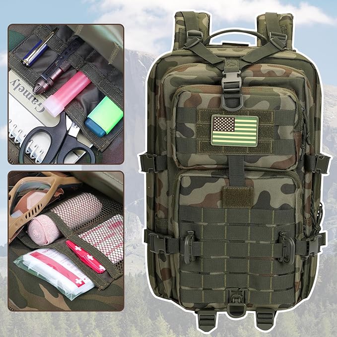 MOLLE Assault Pack, Tactical Backpack Military Army Camping Rucksack, 3-Day Pack