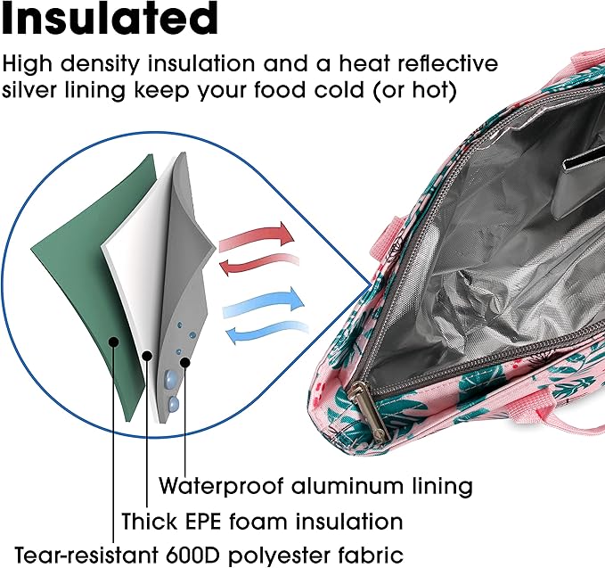 J World New York Lola Tote Bag Insulated Lunch-Box for Women, Palm Leaves, One Size