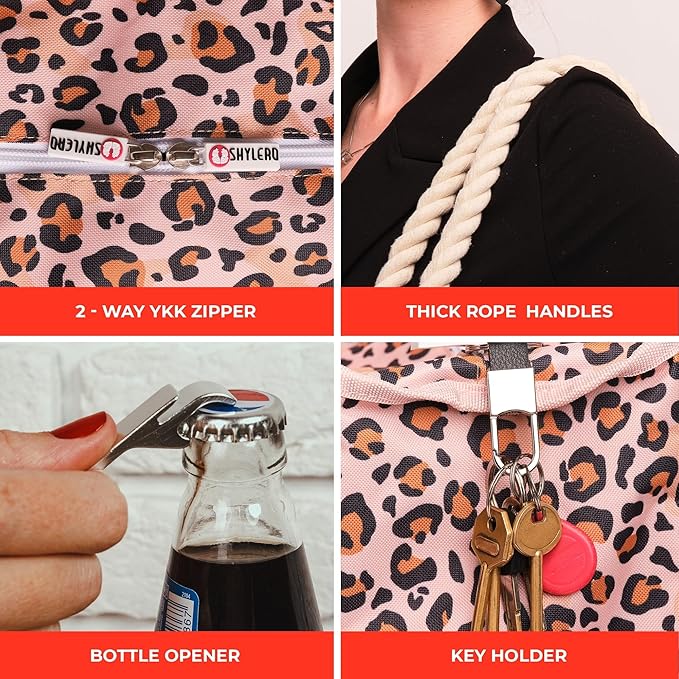 SHYLERO Beach Bag and Pool Bag. Has Airtight Pouch, Ton of Pockets. Beach Tote is Zippered, Water Resistant. Family Size