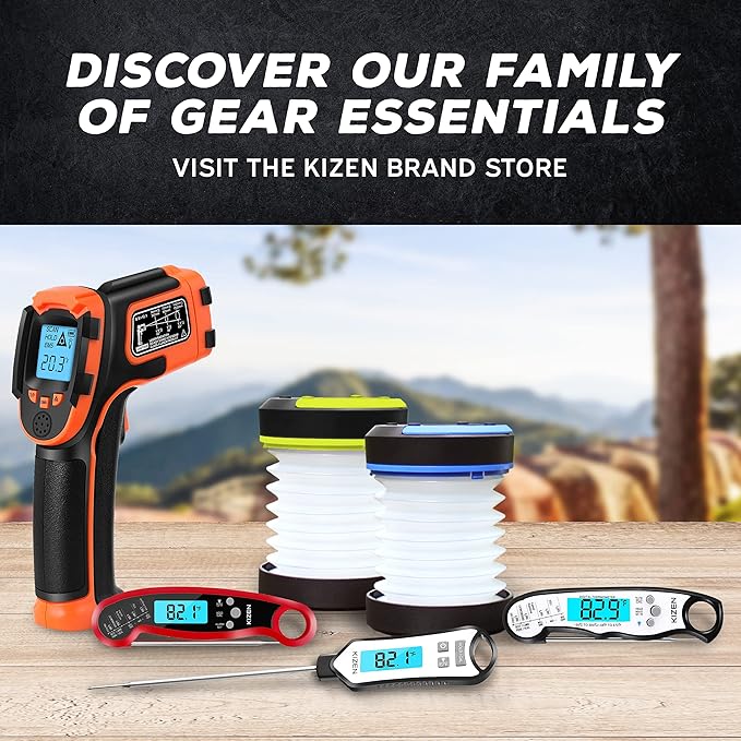 Kizen Solar Camping Lantern Rechargeable - LED Lanterns for Power Outages, Camping Lights, Emergency Flashlight - Collapsible & Rechargeable Lamp with Solar or Plug