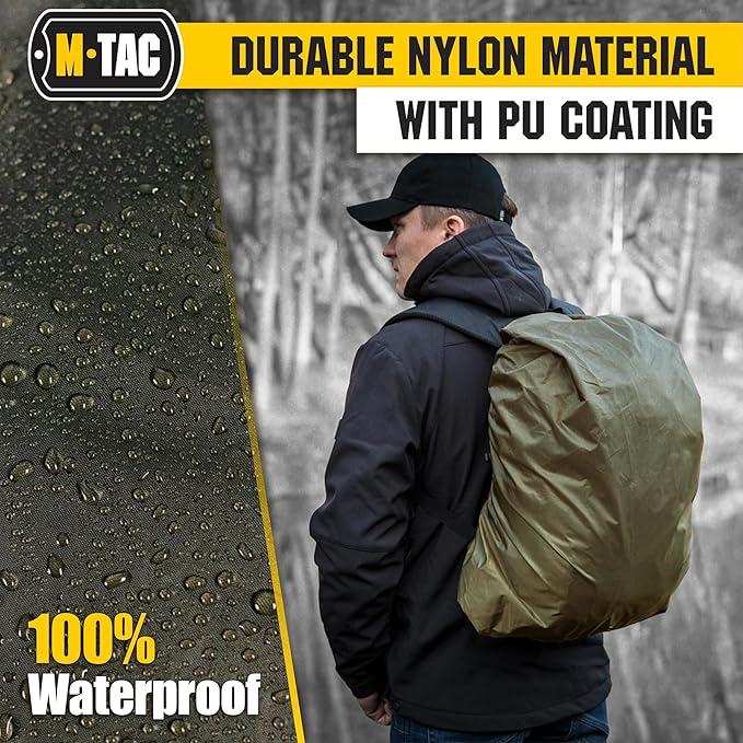 M-Tac Backpack Rain Cover Waterproof - Bag Rain Cover - for Hiking Travel Camping Military