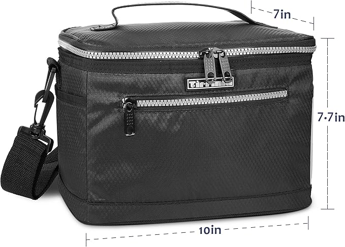 Tirrinia Insulated Lunch Bag for Women Men, Leakproof Thermal Reusable Lunch Box Tote for Adult by Tirrinia, Lunch Cooler for Office Work, Black