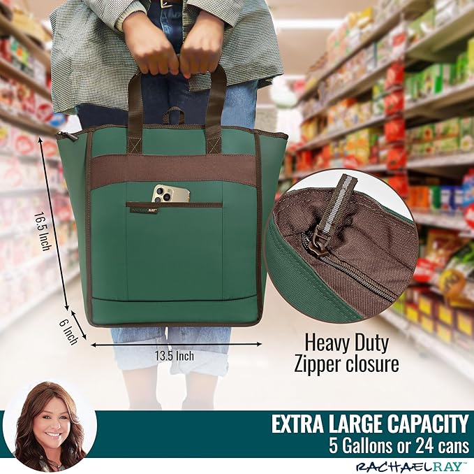 Rachael Ray Chillout Soft Sided Cooler Bag - Insulated, Leak Proof, Portable for Travel