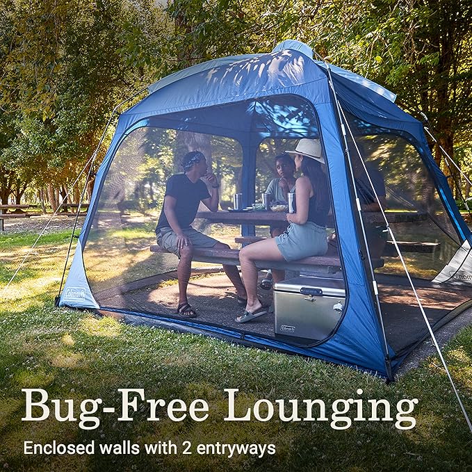 Coleman Skyshade Screen Dome Canopy Tent, 8x8/10x10ft Portable Screen Shelter with Easy Setup for Bug-Free Lounging, Great for Beach, Yard, Picnic, Park, Camping, & More