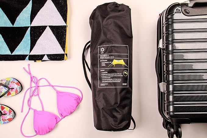 Neso Tents Beach Tent with Sand Anchor, Portable Canopy Sunshade - 7' x 7' - Patented Reinforced Corners (Army Green)