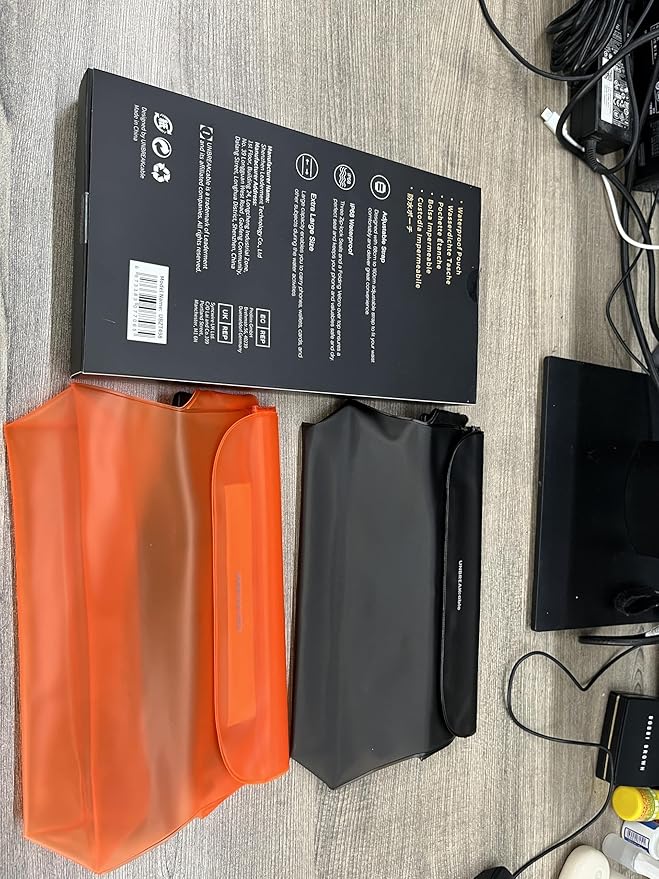 UNBREAKcable Waterproof Phone Pouch with Adjustable Waist Strap- 2 Pack [9.8'' Front window] [SGS IP68 Waterproof] [71'' Maximum Adjustable Waist Length] Waist Bag Screen Touchable Floating Dry Bag