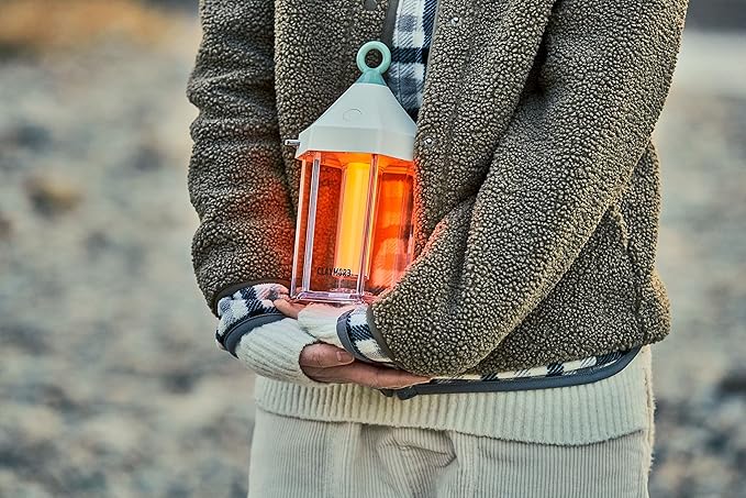 CLAYMORE Cabin Lamp (Ivory) - Aesthetic Portable Lantern for Outdoor Glamping, Camping, Events, Parties & Tents. USB-C Charging, Power Bank Function, Up to 55 Hours Battery Life, 3 Light Modes.