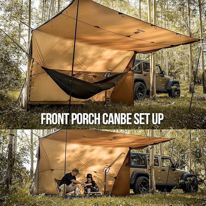 OneTigris ROCDOMUS Hot Tent with Stove Jack, 3000mm Waterproof, Versatile Lightweight Hammock Tent for Camping, Hiking, Backpacking, Bushcraft, Car Trips