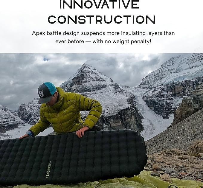 NEMO Equipment Tensor Extreme Conditions Sleeping Pad - Regular (72"x20") - Black/Birch Bud/Citron