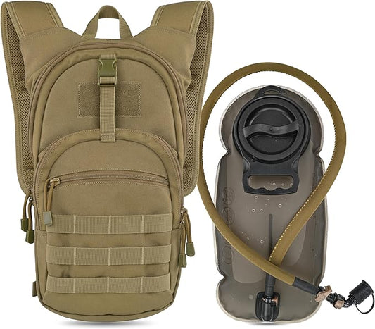MARCHWAY Tactical Molle Hydration Pack with 2.5L TPU Water Bladder, Compact Yet Spacious Military Backpack for Hiking, Cycling, Backpacking, Hunting, Running