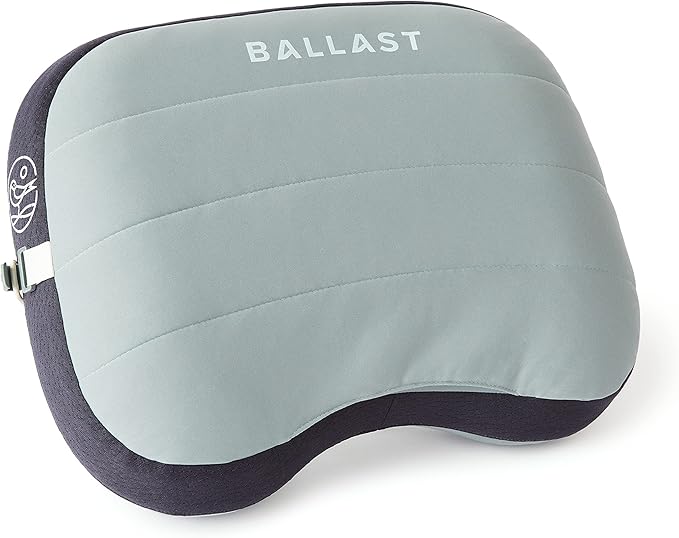 Ballast Beach Pillow – Comfy, Durable & Compact, Stays Put on Windy Beaches with Patented Sand Pouch, Inflatable Pillow for Beaches, Pools, Camping, Festivals and Travel (Moonlight Grey)