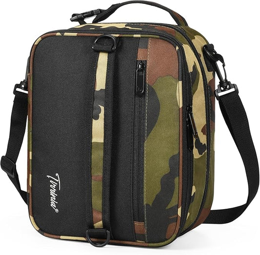 Tirrinia Expandable Insulated Lunch Bag, Leakproof Flat Lunch Cooler Tote with Shoulder Strap for Men and Women, Suitable for Work & Office, Camo