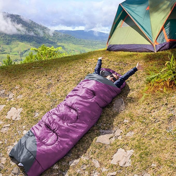 tuphen- Sleeping Bags for Adults Kids Boys Girls Backpacking Hiking Camping Microfiber Liner, Cold Warm Weather 4 Seasons Indoor Outdoor Use, Lightweight & Waterproof