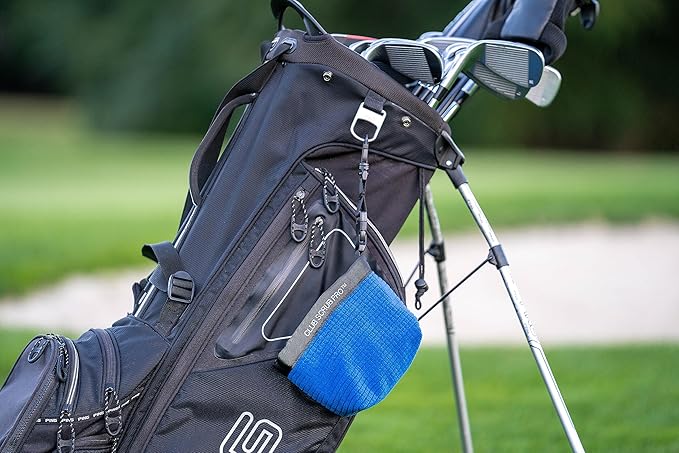 Golf Club and Golf Ball Cleaning Bag, Waterproof Clean Face Technology Liner, Detachable Clip, Machine Washable, Cleans Club Grooves, Dry Exterior (Neoprene or Microfiber Option Available)