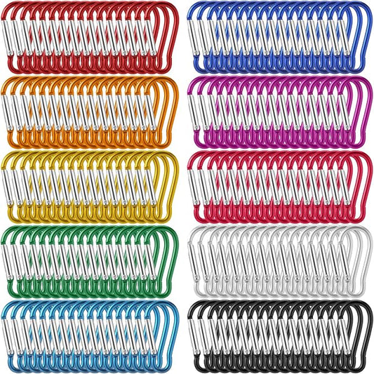 500 Pcs 2" Spring Snap Hooks Bulk Small Aluminum Alloy Clip Keychain Spring Snap Hook for Hanging Camping Hiking Traveling Fishing Outdoor