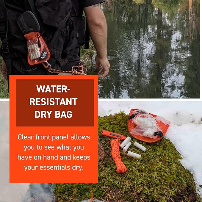 S.O.L. Survive Outdoors Longer Survival Fire Lite Kit & Dry Bag - (Pack of 2)