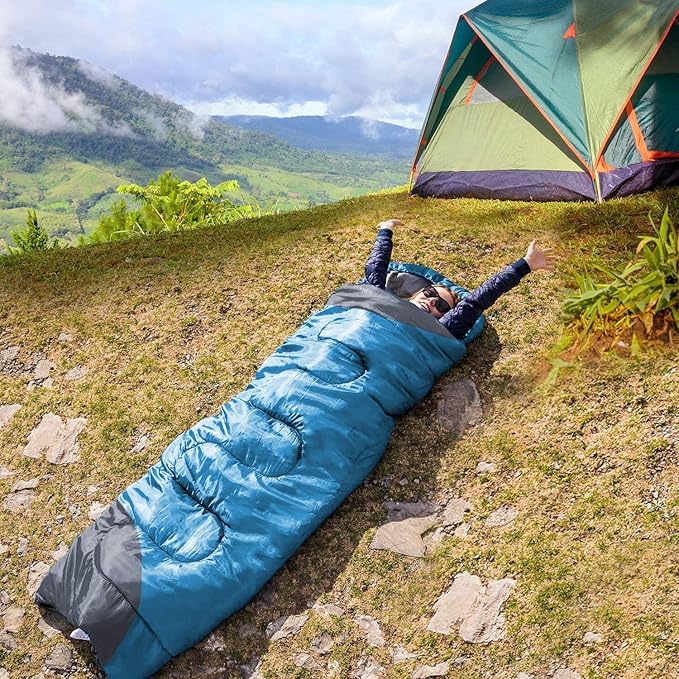 tuphen- Sleeping Bags for Adults Kids Boys Girls Backpacking Hiking Camping Microfiber Liner, Cold Warm Weather 4 Seasons Indoor Outdoor Use, Lightweight & Waterproof