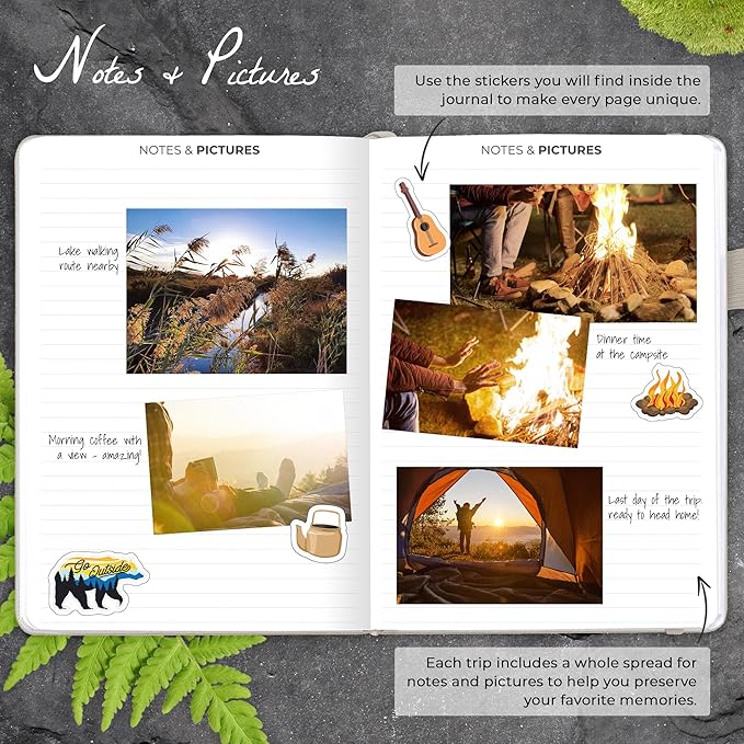 Clever Fox Camping Journal – Camper Log Book & RV Trip Planner – Outdoor Camp Journal & Adventure Travel Notebook – 12 Trips Total, 8 Pages per Trip – Hardcover, A5 Size (Foggy Alps)