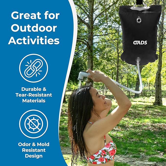 Portable Hair Washing Station, 2.5 GL Bedside Shower Water Bag for Hair Washing in Bed, Use with Inflatable Shampoo Basin, Inflatable Hair Washing Basin, Inflatable Bathtub - Black