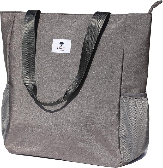 ESVAN Original Floral Water Resistant Large Tote Bag Shoulder Bag for Gym Beach Travel Daily Bags Upgraded