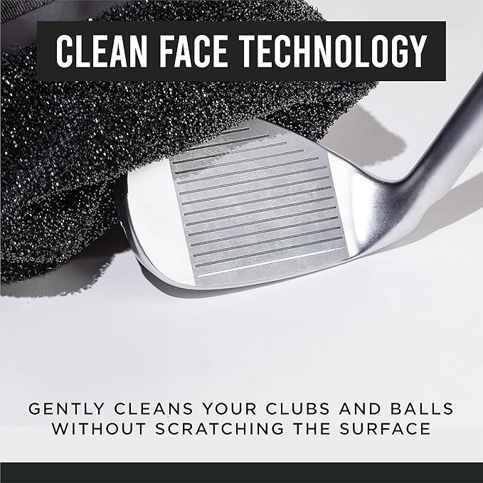 Golf Club and Golf Ball Cleaning Bag, Waterproof Clean Face Technology Liner, Detachable Clip, Machine Washable, Cleans Club Grooves, Dry Exterior (Neoprene or Microfiber Option Available)