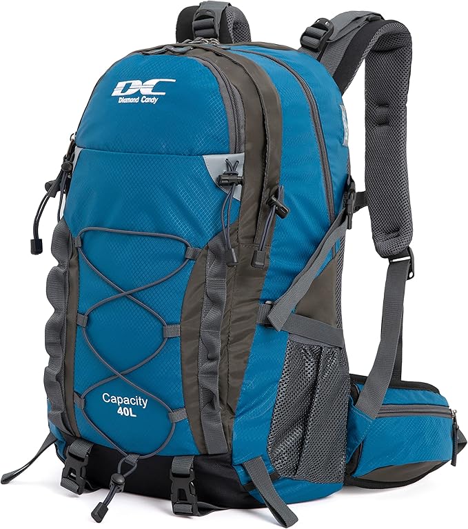 Diamond Candy Waterproof Hiking Backpack for Men and Women, Lightweight Day Pack for Travel Camping