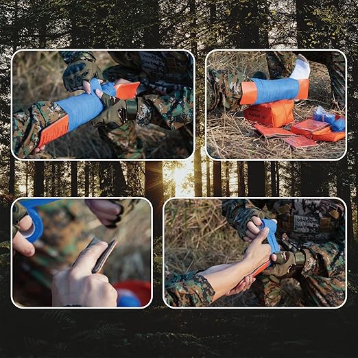 First Aid Splint 36" X 4.3" Orange -Waterproof First Aid Medical Tactical Field Splint For Bone Fracture Treatment (2, Folded)