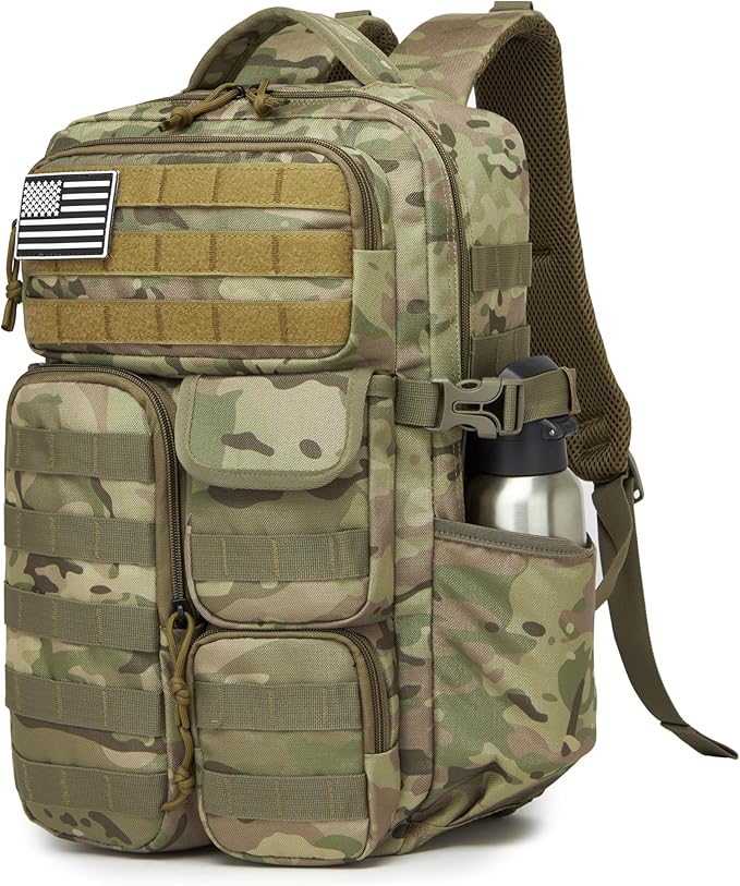 Wotony Tactical Backpack - Military waterproof backpack with multiple pockets and tactical gear for the outdoors (CP, 25L)