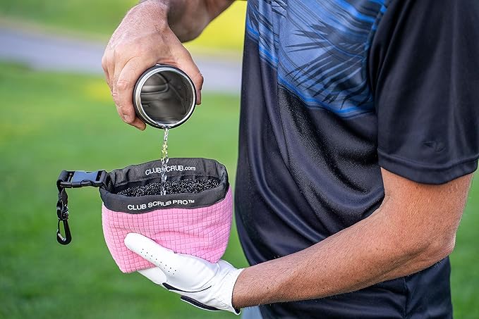 Golf Club and Golf Ball Cleaning Bag, Waterproof Clean Face Technology Liner, Detachable Clip, Machine Washable, Cleans Club Grooves, Dry Exterior (Neoprene or Microfiber Option Available)