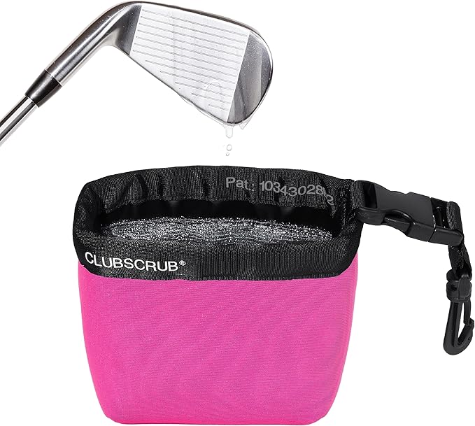 Golf Club and Golf Ball Cleaning Bag, Waterproof Clean Face Technology Liner, Detachable Clip, Machine Washable, Cleans Club Grooves, Dry Exterior (Neoprene or Microfiber Option Available)