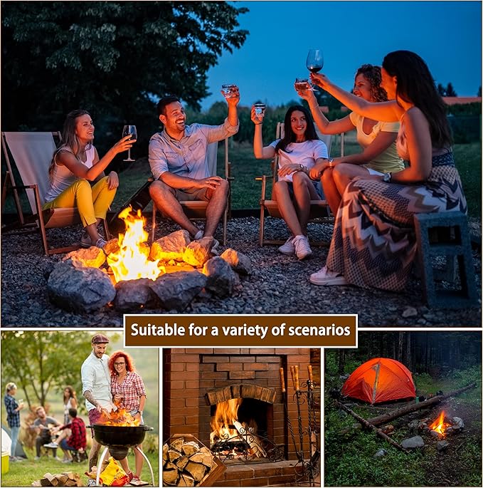 E500 Larger Charcoal Chimney Starter with 60Pcs Charcoal Starter, Coal Chimney Starter for Grill, BBQ Fire Starter Kit