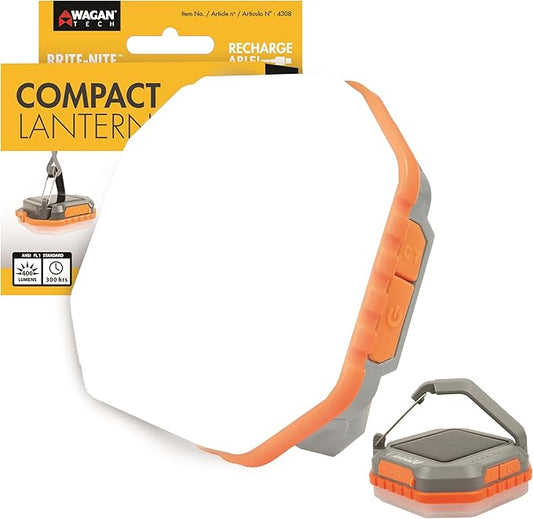 Wagan EL4308 Solar Powered LED Camping Lantern USB Rechargeable LED Tent Light Flashlights Camping Light with Folding Hanging Clip Tripod Mountable for Outdoor Backpacking Gear Emergency Kits