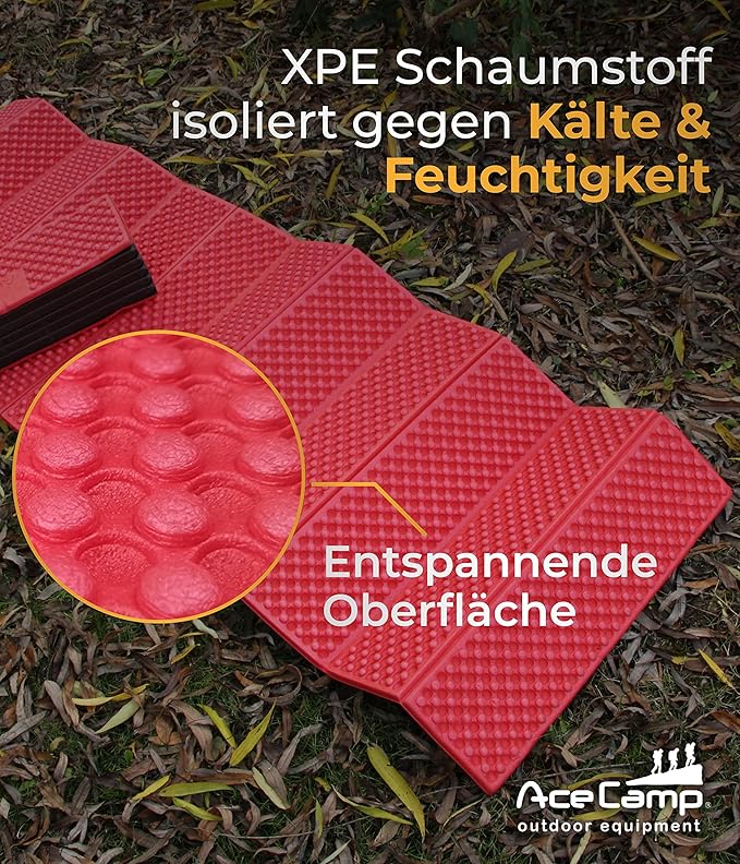 AceCamp Portable Foam Sleeping Pad, Full Length Accordion Sleeping Mat for Camping & Hiking, Lightweight, Soft & Compact Cushion for Sleeping Bag, Comfort, Tent, Rocky Terrain