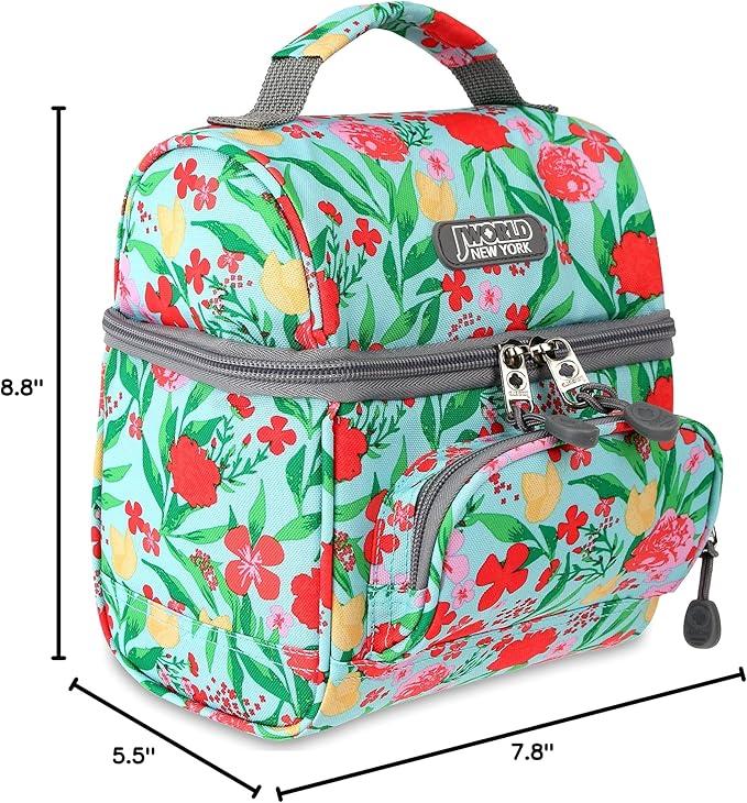 J World Corey Kids Lunch Bag. Insulated Lunch-Box for Girls, Women, Flora