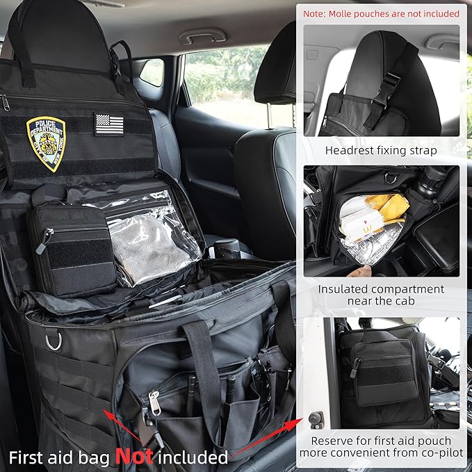 Patrol Bag Law Enforcement, Car Organizer for Vehicle, Police Officer Duty Gear Backpack with Multiple Functional Storage Space