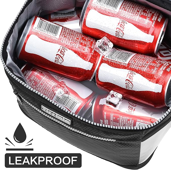 Tirrinia Insulated Lunch Bag for Women Men, Leakproof Thermal Reusable Lunch Box Tote for Adult by Tirrinia, Lunch Cooler for Office Work, Black